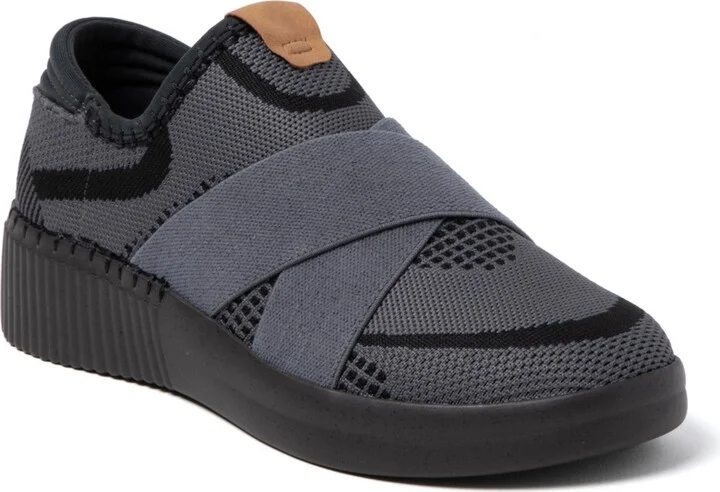 Dearfoams Women's Livie X Strap Knit Trainer Sneaker