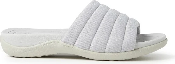 Dearfoams Womens Low Foam Slide Sandal - Silver Size - Image 4