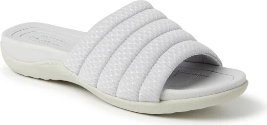 Dearfoams Womens Low Foam Slide Sandal - Silver Size