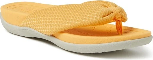 Dearfoams Women's Low Foam Thong Sandal - Yellow Size