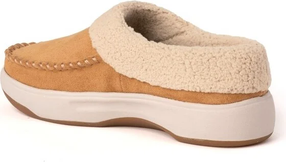 Dearfoams Women's Maple Moccasin Toe Clog House Shoe Slipper - Cayenne Size - Image 3