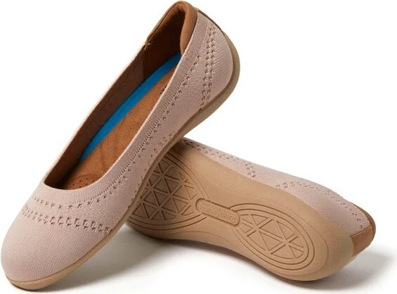 Dearfoams Women's Misty Ballet Flat Lightweight Slip Ons - Pink Size - Image 9
