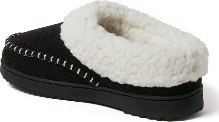 Dearfoams Women's Nyla Felted Plaid Moccasin Toe Clog House Shoe Slipper - Image 2