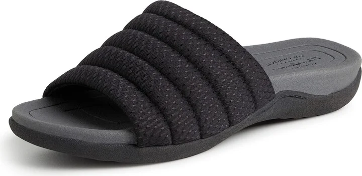 Dearfoams Women's Original Comfort Emma Slip on Slide Sandal with Arch Support