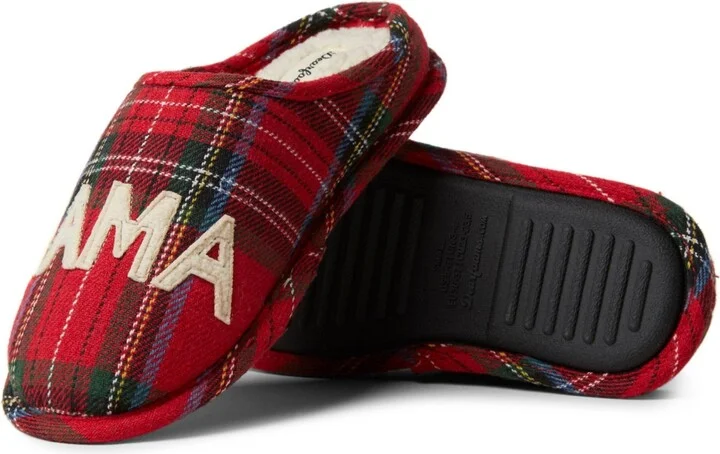Dearfoams Women's Plaid Mama Bear Mom Clog House Slipper - Image 2
