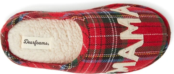 Dearfoams Women's Plaid Mama Bear Mom Clog House Slipper - Image 5
