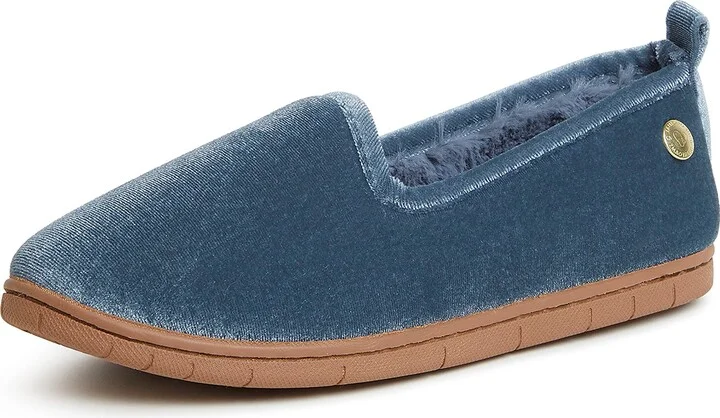 Dearfoams Women's Rachel Shiny Velour Closed Back Slipper