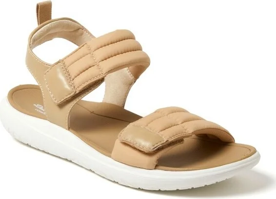 Dearfoams Women's Thea Quarter Strap Sandal - Khaki Size