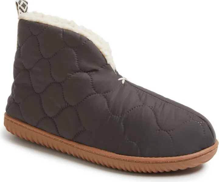 Dearfoams Women's Warm Up Bootie House Shoe Boot Slipper