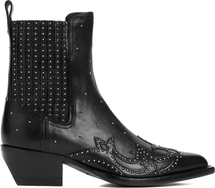 Debbie Black Cow Leather Beatles Boots