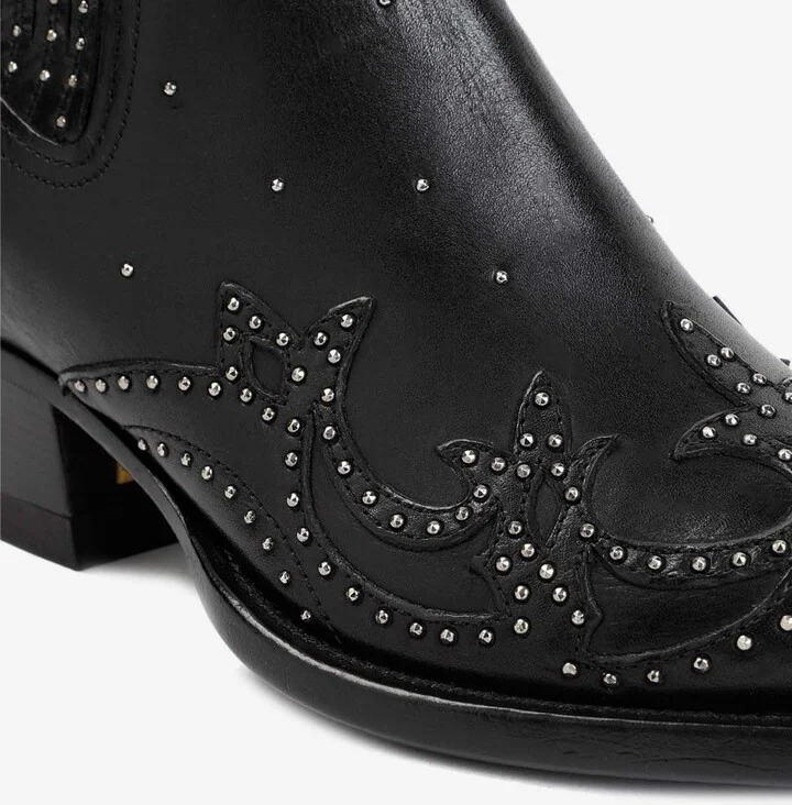 Debbie Studded Leather Ankle Boots - Image 3