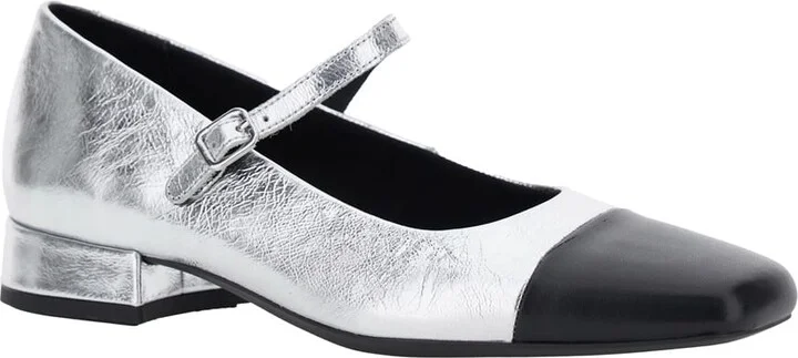 'debby' Silver Colored Slingback Pump With Adjustable Strap In Leather Woman - Image 2