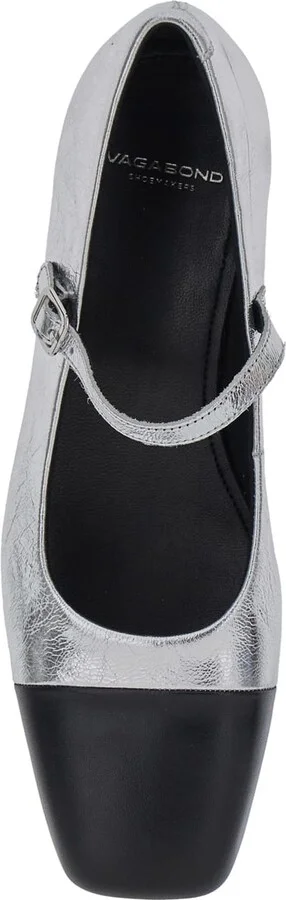 'debby' Silver Colored Slingback Pump With Adjustable Strap In Leather Woman - Image 4