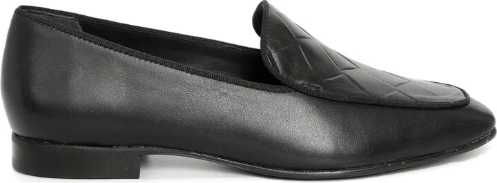 Debossed Leather Loafers