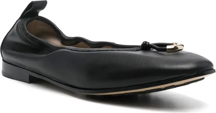 Debossed Logo Leather Ballerina Shoes - Image 2