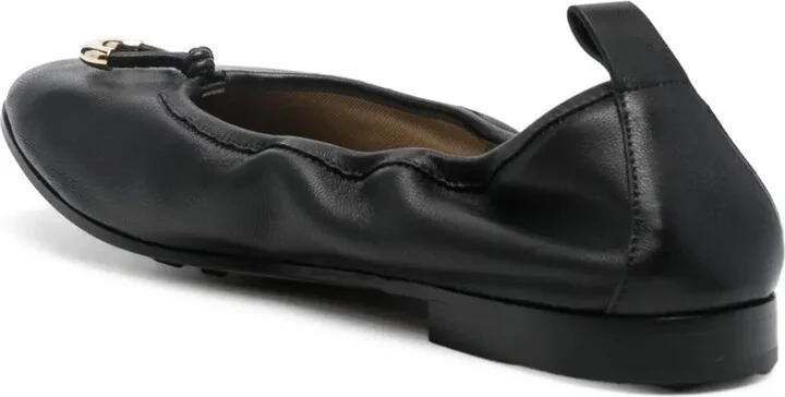 Debossed Logo Leather Ballerina Shoes - Image 3