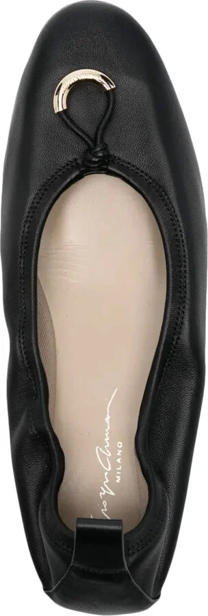 Debossed Logo Leather Ballerina Shoes - Image 4