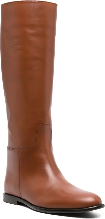 Debossed-Logo Leather Boots - Image 2