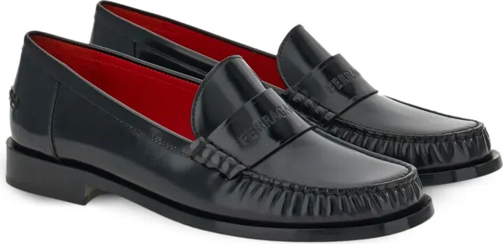 Debossed-Logo Leather Loafers - Image 2