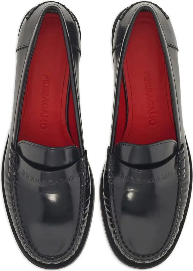 Debossed-Logo Leather Loafers - Image 4