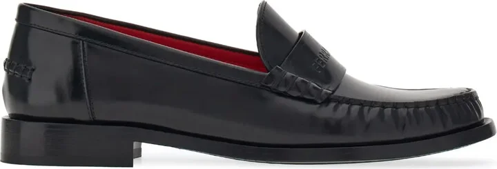 Debossed-Logo Leather Loafers