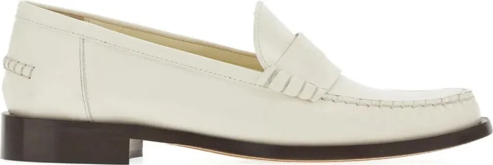 Debossed-Logo Leather Loafers