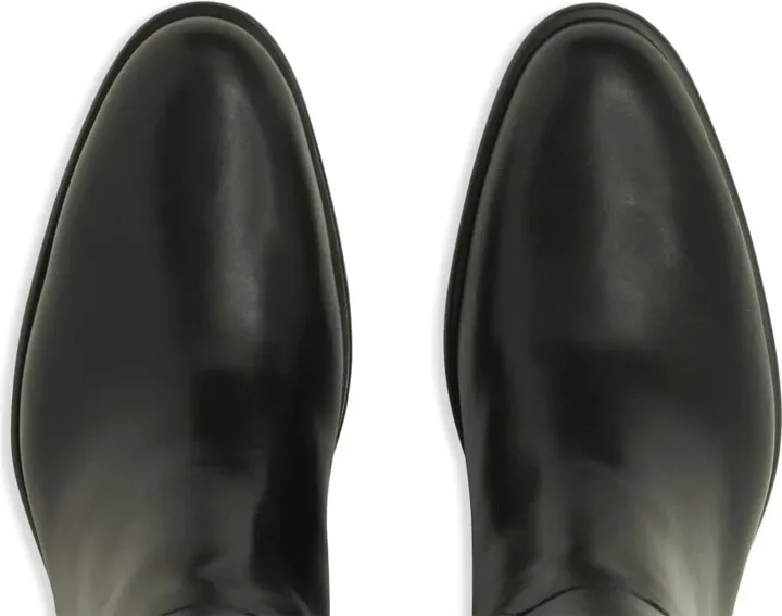 Debossed-Logo Leather Riding Boots - Image 3
