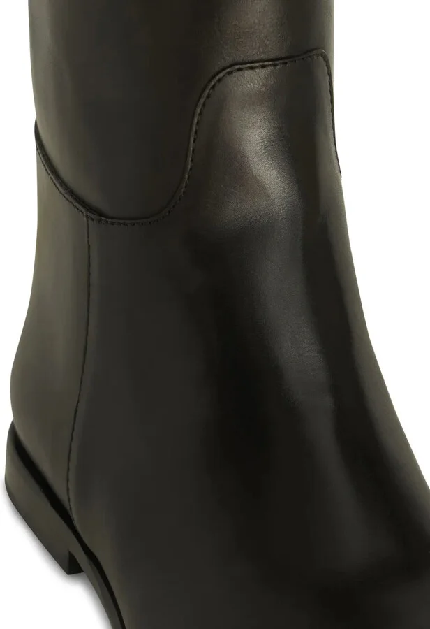 Debossed-Logo Leather Riding Boots - Image 4