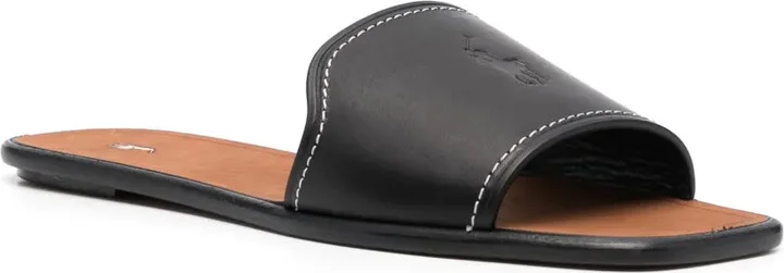 Debossed-Logo Leather Sandals - Image 2