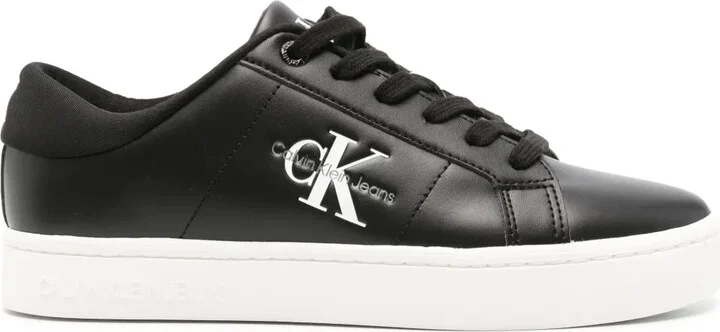 Debossed-Logo Leather Sneakers