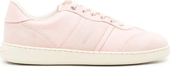 Debossed-Logo Suede-Leather Trainers