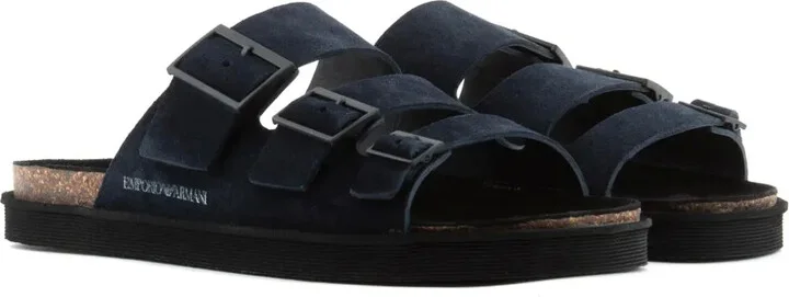 Debossed-Logo Suede Sandals - Image 2