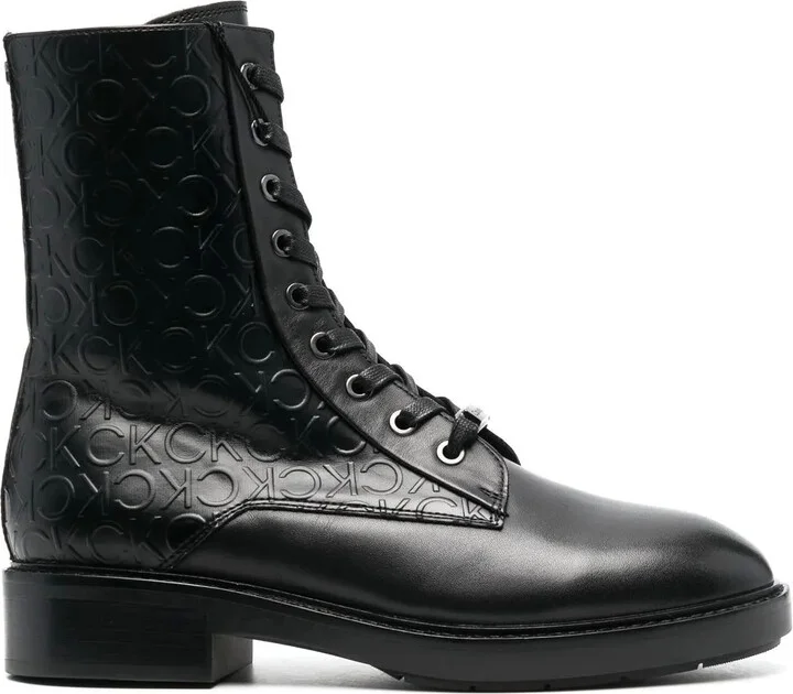 Debossed-Monogram Combat Boots