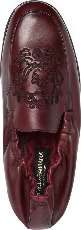 Debossed-Motif Polished-Finish Loafers - Image 4