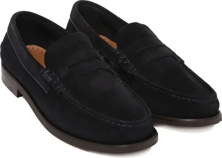 Debossed Suede Loafers