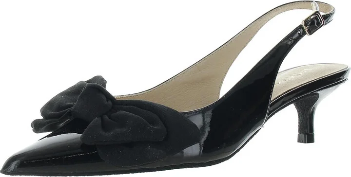 Debra Womens Bow Leather Kitten Heels