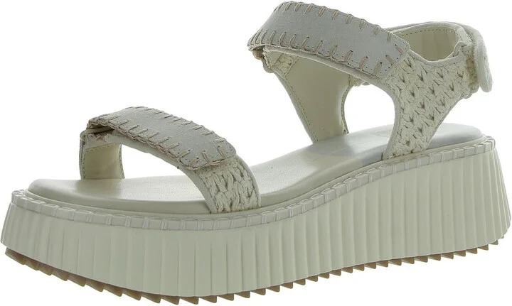 Debra Womens Leather Ankle Strap Platform Sandals