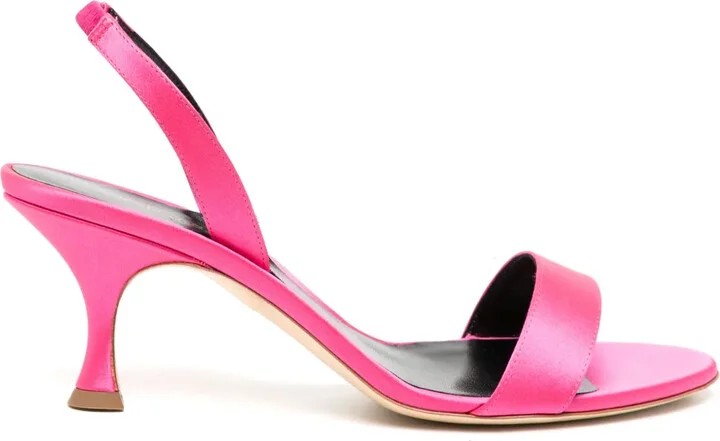 Decade 70mm satin slingback sandals
