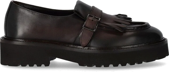 Deco' Dark Brown Loafer With Fringe