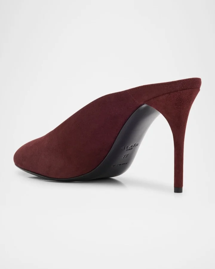 Decolette Suede Mules - Image 6