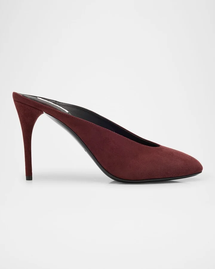 Decolette Suede Mules