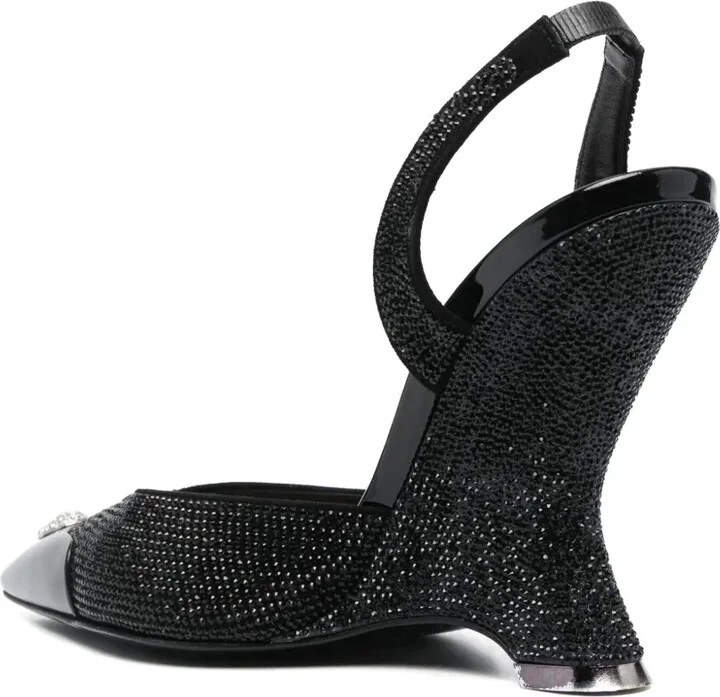 Decollete 105mm crystal-embellished pumps - Image 3