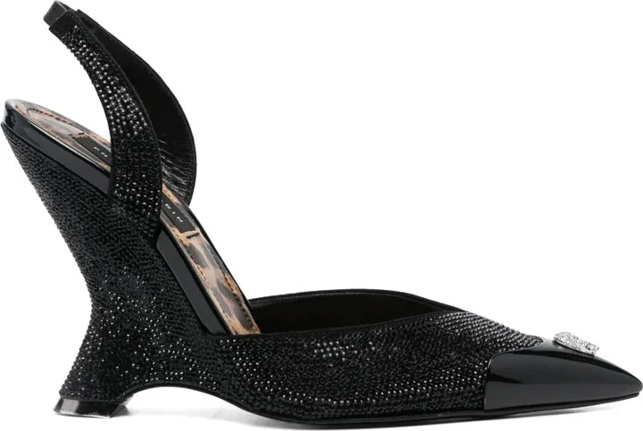Decollete 105mm crystal-embellished pumps