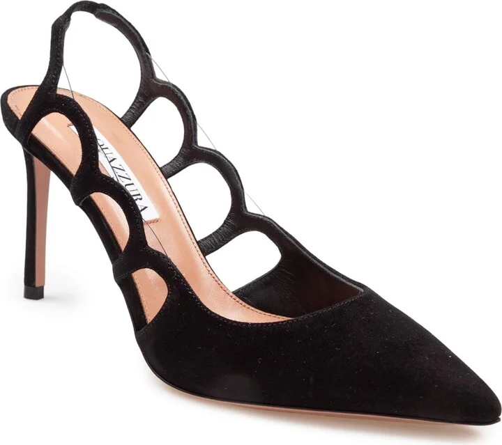 Decollete' Bootie Pump 85 In Suede Color Black - Image 2