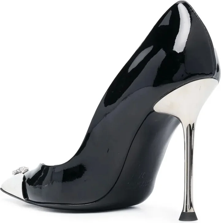 Decollete crystal skull 110mm pumps - Image 3