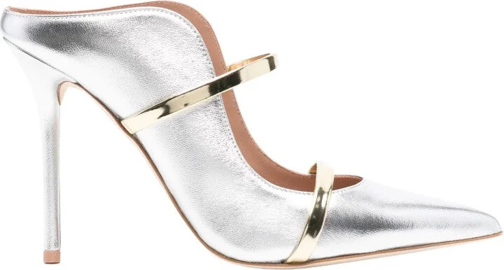 Decollete Mules With Metallic Nappa