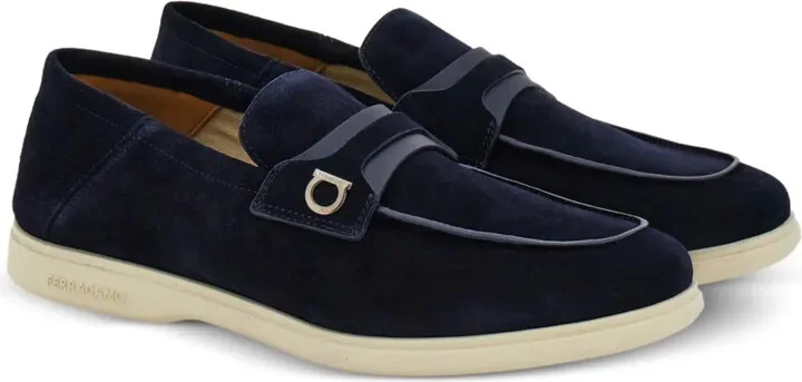 Deconstructed Gancini-detailed suede loafers - Image 2