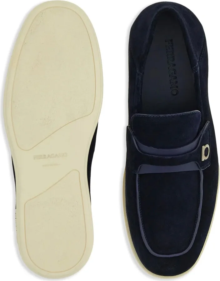 Deconstructed Gancini-detailed suede loafers - Image 5