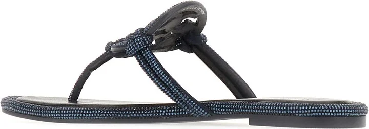 Decorated Leather Miller Sandals - Image 3