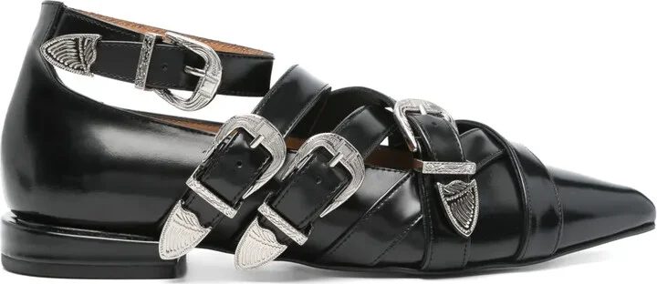 Decorative-Buckle Ballet Flats